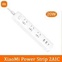 New Xiaomi Socket Mi Mijia 20W Fast Charging Power Strip 2A1C 3 Sockets Standard Plug Interface Extension Lead 1.8m