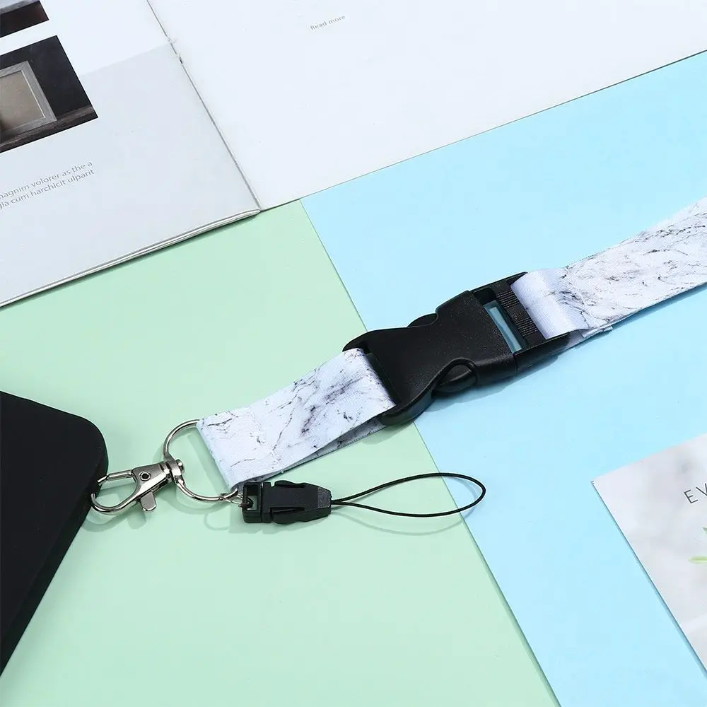 

Holder Key For ID Cards Marble Texture Mobile Phone Straps Key Chain Lanyard Hang Tag Hanging Neck