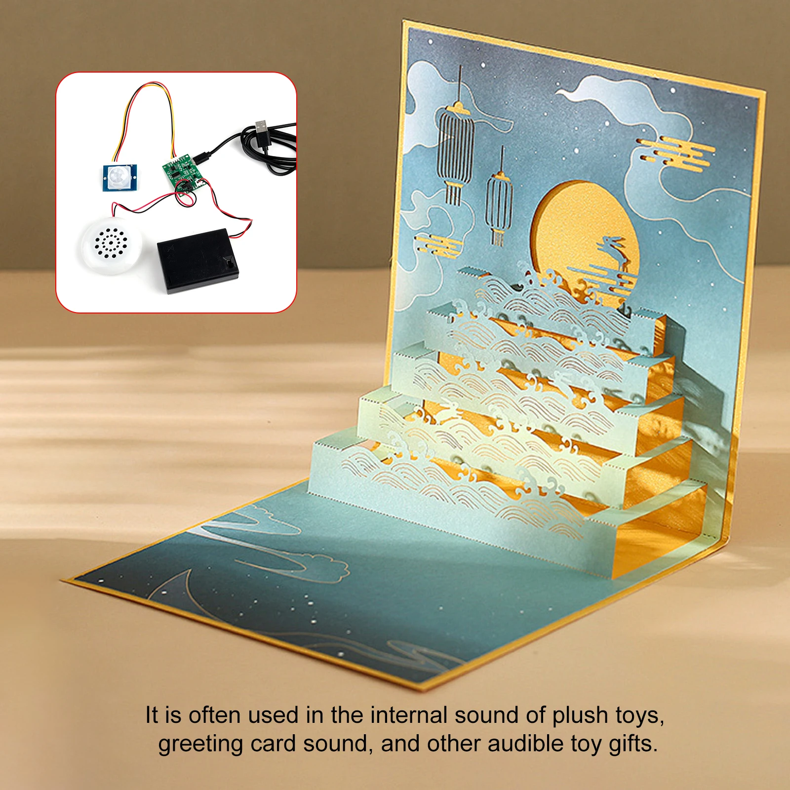 PIR Motion Sensor MP3 Music Voice Playback with Voice Recording Support USB TF Card Download Playback Kit Component Device Tool