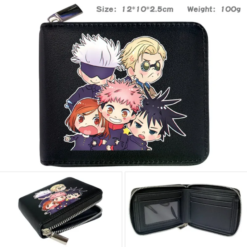 Cartoon Anime Jujutsu Kaisen Wallet Gojo Yuji Short Wallets Purse High Quality PU Leather Large Capacity Card Pack Birthday Gift