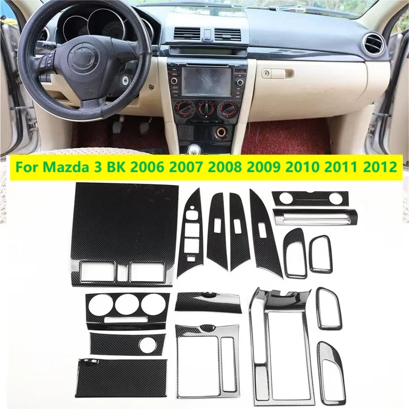 For Mazda 3 BK 2006 2007 2008 2009 2010 2011 2012 ABS Carbon Fiber Style Decoration Accessories Interior Cover Trims Stickers