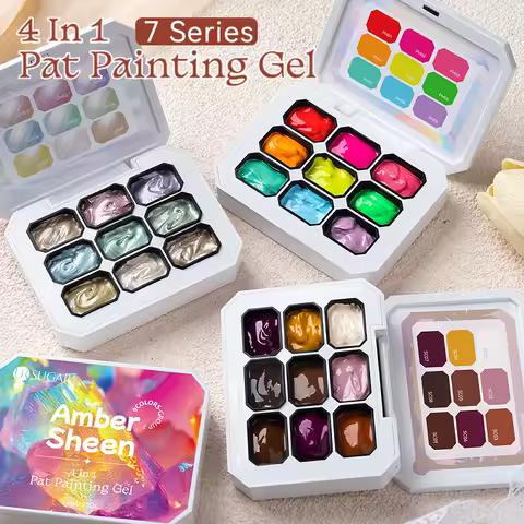 UR SUGAR 9 Colors/Grid Pat Painting Gel Nail Polish for All Season Nail Art Gradient Color Used For Blush Nail Stamping Patting
