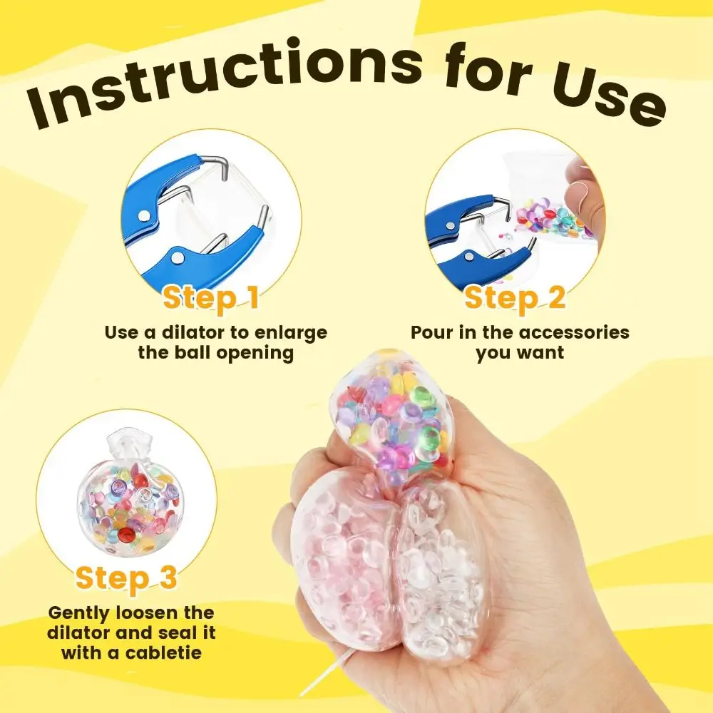 TPR DIY Ball Shell Kit Transparent Refillable DIY Stress Ball Making Kit Stretchy Soft Ball Maker Kit