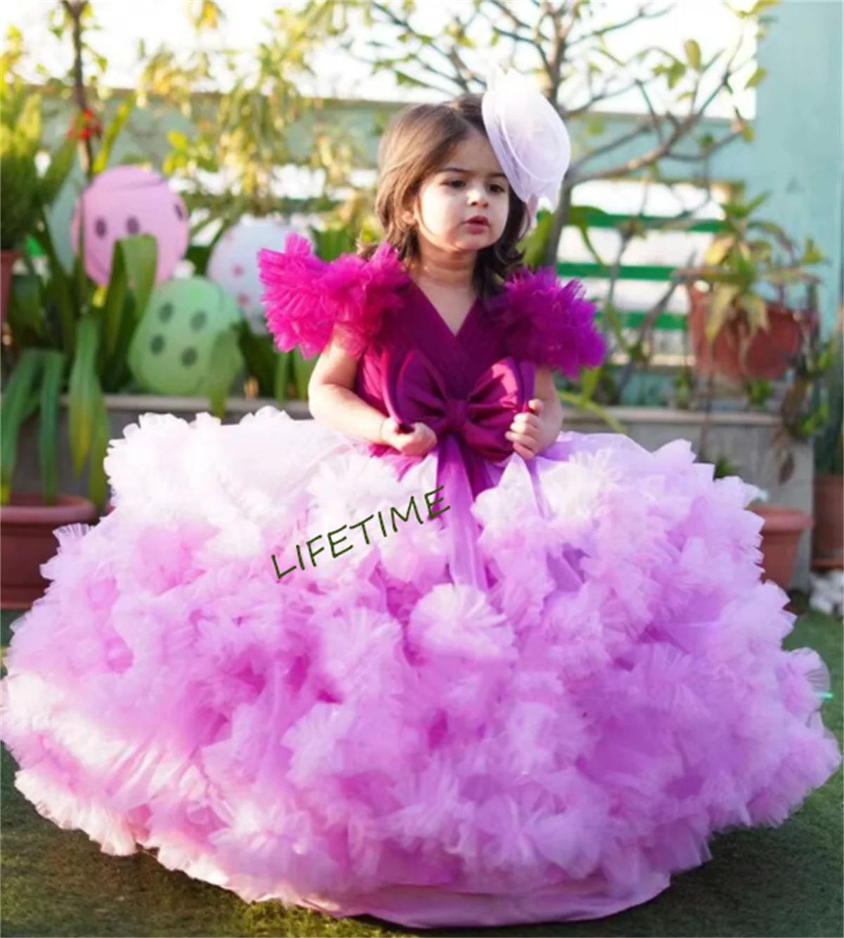 Handmade Flower Girl Dress Tulle Organza Layers Princess Birthday Party Gown for Girls New Special Gown