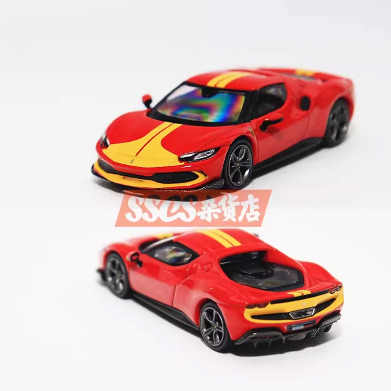 โมเดลรถเหล็กหล่อ 1:64 รุ่น 296GTB ของแท้ งานจำลองคลาสสิก ของตกแต่ง งานอดิเรก ของที่ระลึก ของขวัญ ของสะสม สำหรับตั้งโชว์