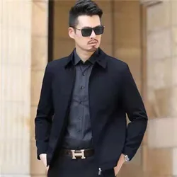 2023 Summer New Fashion Jackets Men Thin Business Casual Tops Men Jackets Lapel Men Boutique Clothing All-match Simple Style