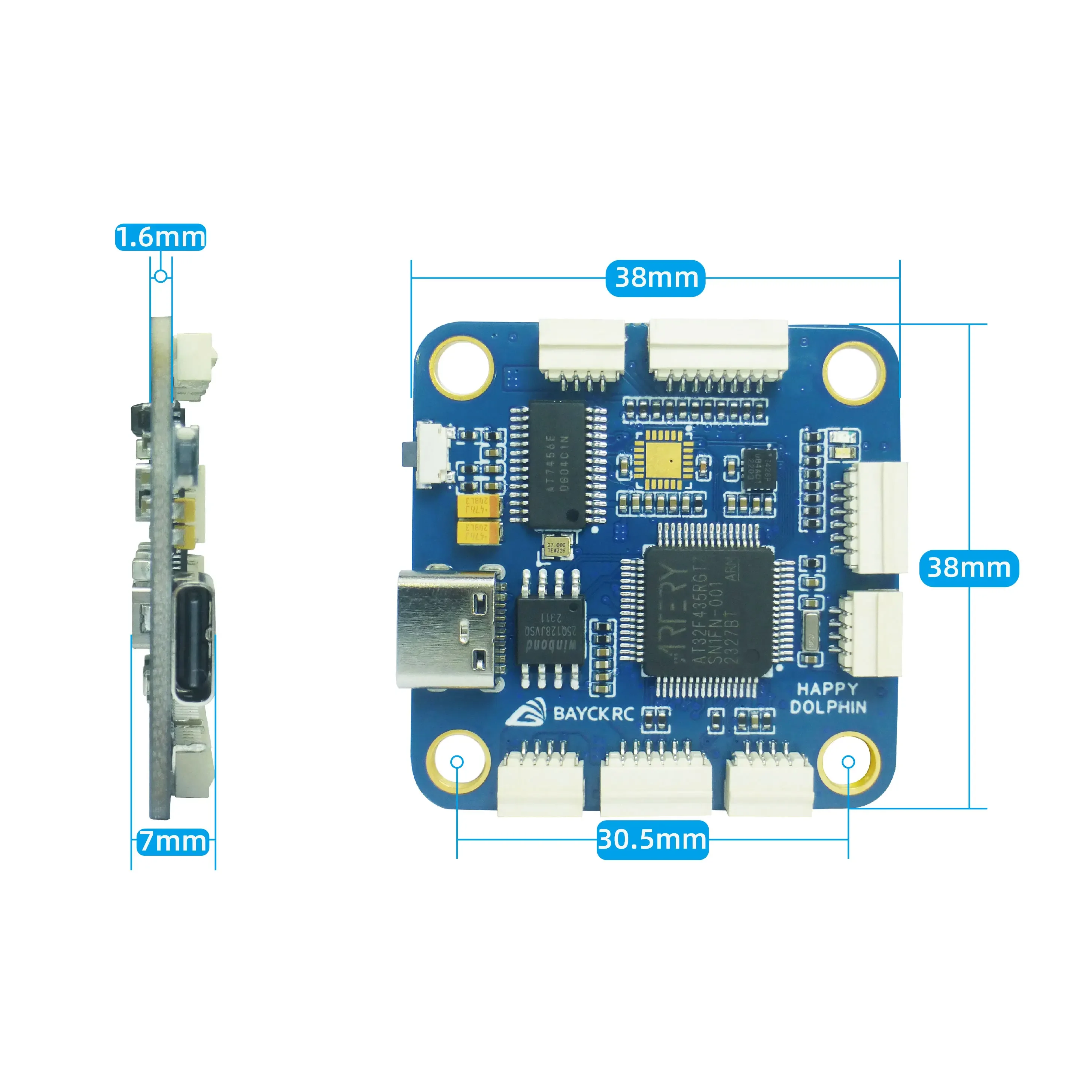 BAYCKRC DOLPHIN Flight Control Betaflight AT 32 42688P 9V 3A / 5V 3A Dual BEC compatible  HD / Analog VTV For FPV Racing Drone