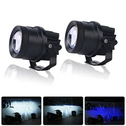 Pair Motorcycle LED Headlight Spotlights Auxiliary Lightings Hi/Low beam white lblue 12-48V For  Motorbike Cars Fog Lamp.