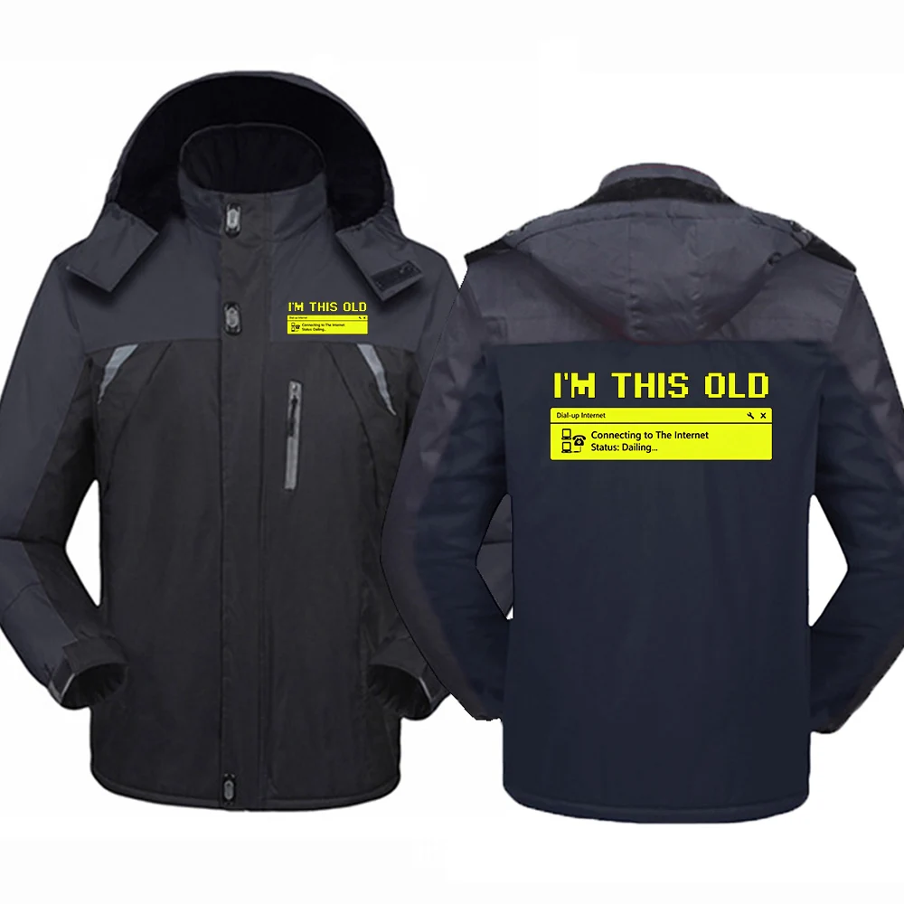 Computer 90s Programmer PC Nerd Geek  Winter Parka Men Windbreak Thick Warm Windproof Fur Coats Male Hooded Jackets Hoodies
