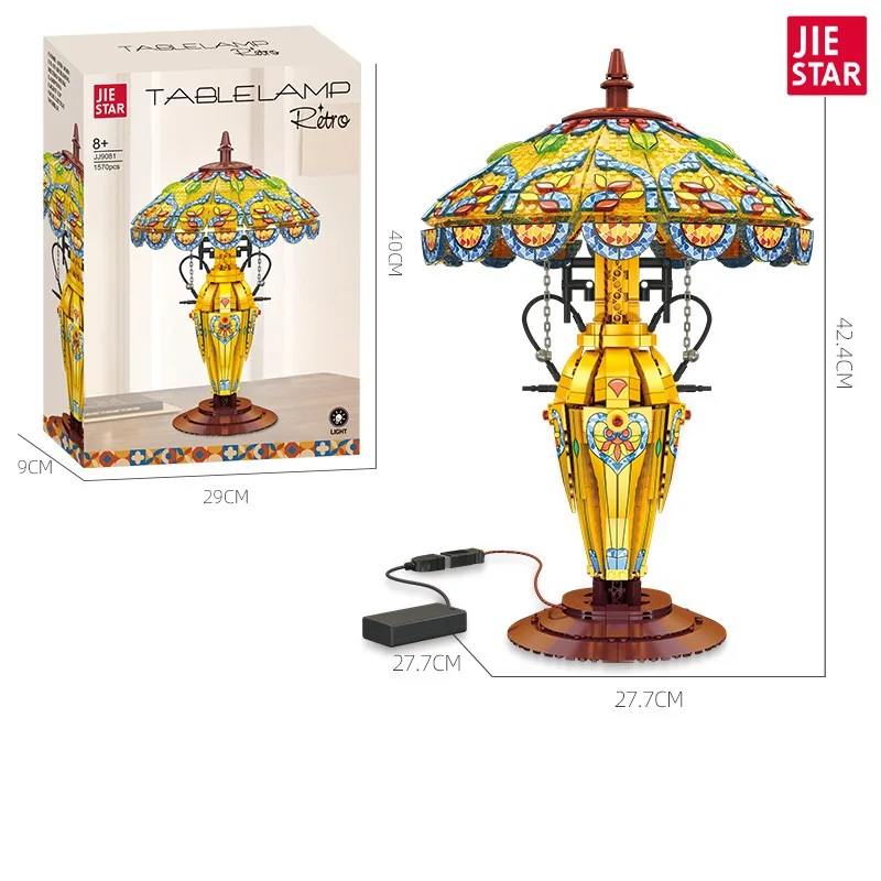 1570 pezzi lampada retrò con luce decorazione per elettrodomestici assemblaggio fai da te blocchi di costruzione MOC giocattolo da collezione puzzle per adulti divertente