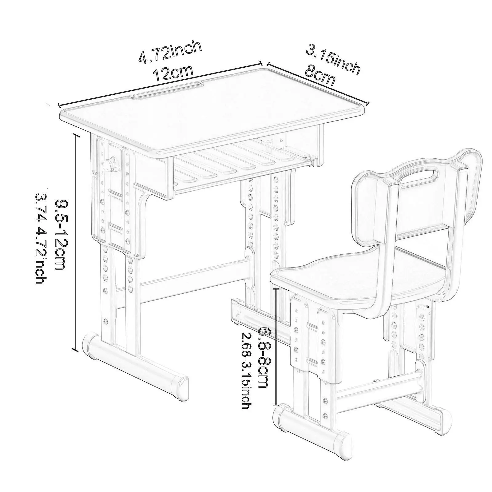 Dollhouse Desk and Chair Set 1/12 Scale Dollhouse Decoration Accessories