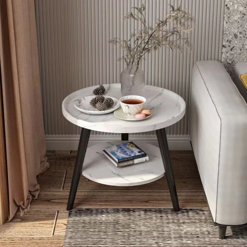 Modern Nordic Minimalist Steel Eco-Friendly Living Room Small Unit Circular Coffee Table Side Table By The Sofa  Side Table