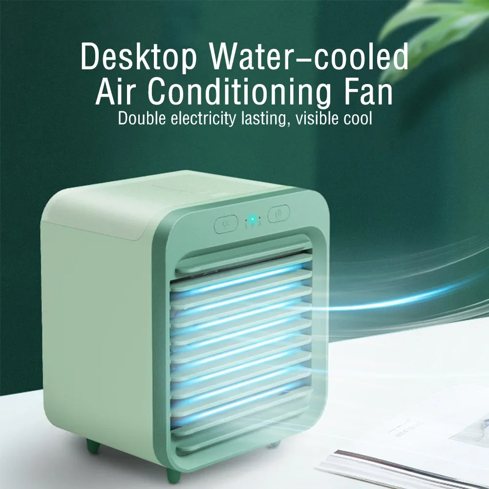 Portable Air Conditioner Fan USB Desktop Fan Rechargeable Mini Air Humidifier Cooler Table Cooling Mist Fan for Office Home