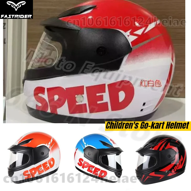 Casco Integrale per Bambini, Casco da Go-kart per Ragazzi e Ragazze, Casco di Sicurezza Caldo con Disegni Cartoon per Tutte le Stagioni, per Bambini dai 3 ai 6 Anni
