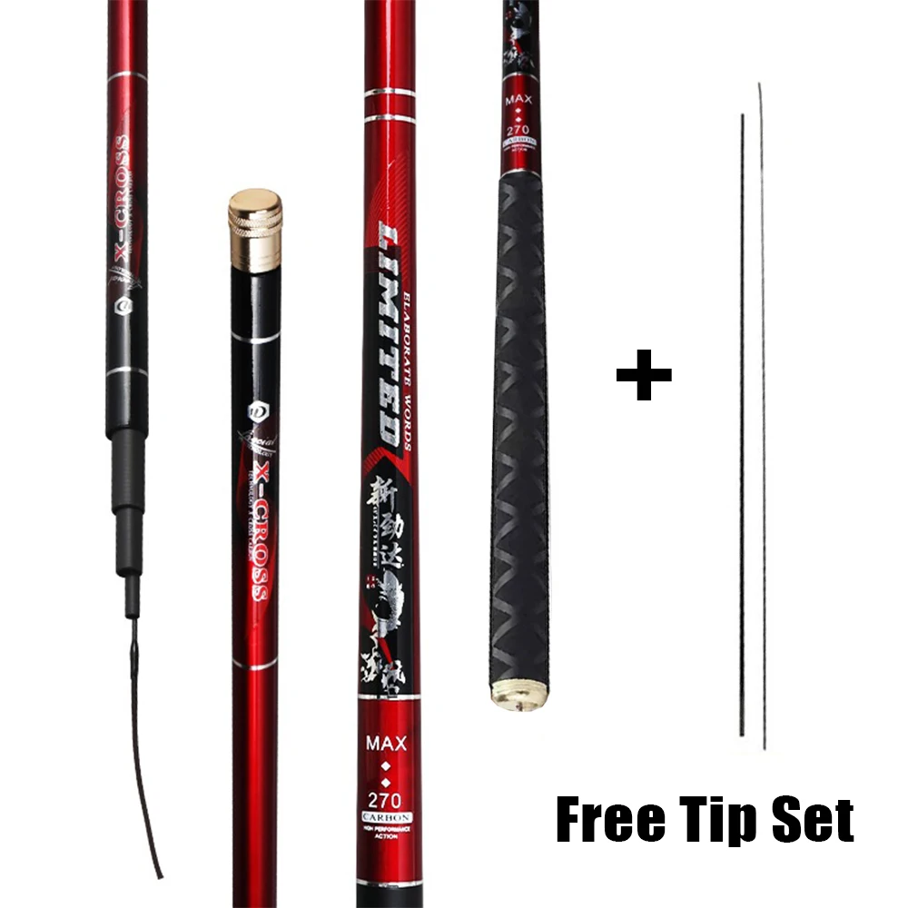 2.7M/4.5M/5.4M/6.3M/7.2M/8M/10M Telescopic Stream Rod Carbon Reservoir Pond Fishing Rod Super Light Hard Fiber Hand Fishing Pole