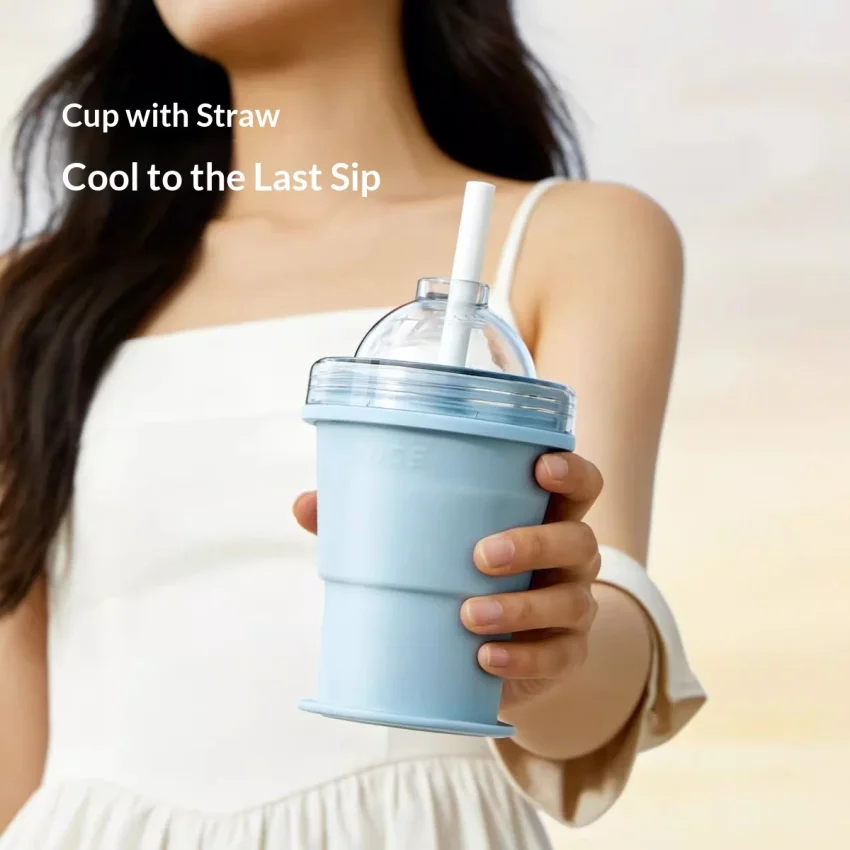 300ml Portable Silicone Folding IceHockey Cup Food Grade Ice Hockey Mould Ice Making Artifact Whiskey Frozen Ice Cube