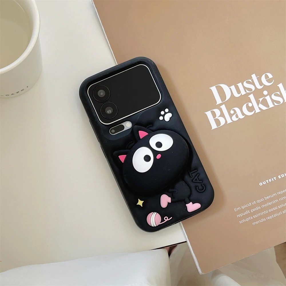 Niedliche 3D-Cartoon-Handyhülle mit schwarzer Katze, weiche Silikonhülle für Xiaomi 17 Pro Max, stoßfeste Schutzhülle mit Ständerfunktion, Fundas – Detail 7