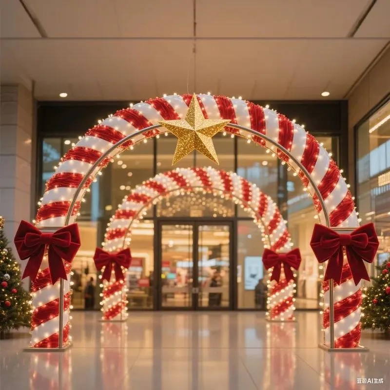 Outdoor 3D Light Emitting Diode Bow Lighting Arch Lighting Sculpture Landscape Street Display