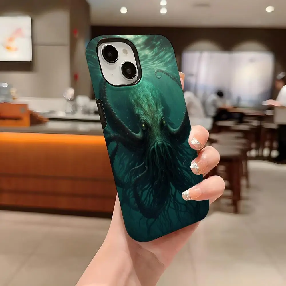 Cthulhu Phone Case For Iphone 16 Pro Max 15 13 14 12 11 14 Pro Max 15 Pro Max Two-in-one Cover