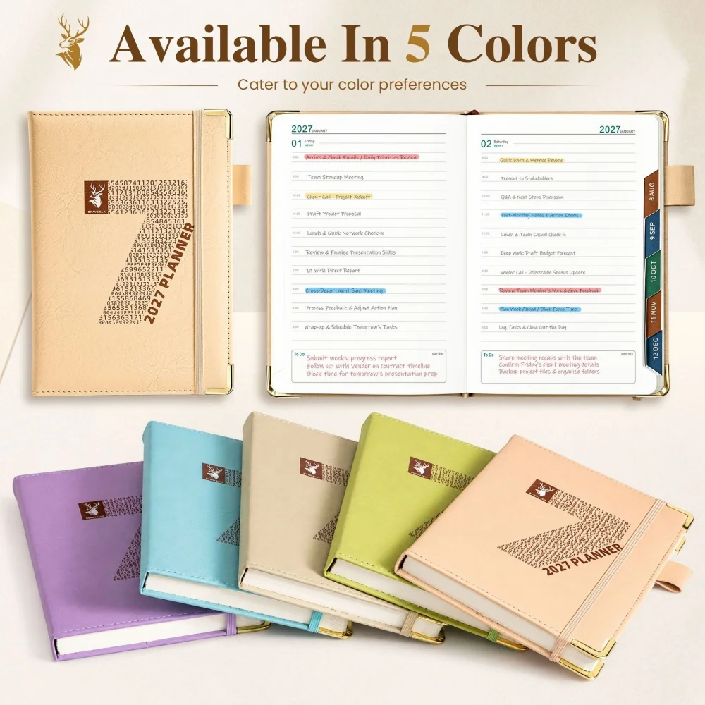 2027 Schedule Planner Notepad Portable English To-do List Notebook Wear-resistant Efficiency Christmas Birthday Gifts