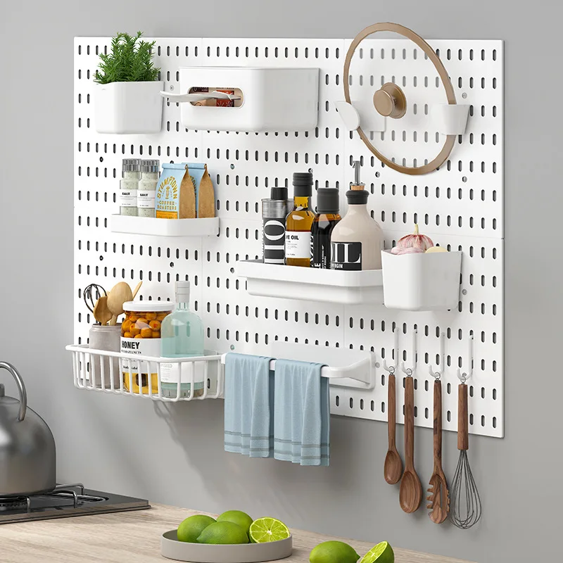 FLUQUOR Pegboard Accessories Hanging Shelf Hooks Wall Panels Organizer No Drill Crafts Organization For Garage Kitchen Room