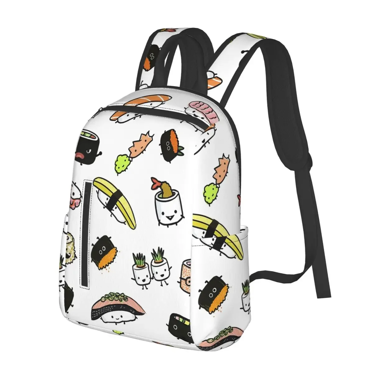 

Cute Sushi Characters Pattern Student Backpack School Bag Hiking Travel Daypack for Men Women Fashion Bookbag Shoulder Bags