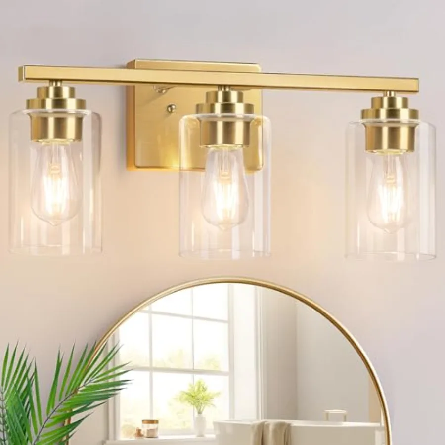 

Bathroom Light Fixtures 19" Modern Vanity Lights Over Mirror with Clear Glass Shades Light Fixture Classic Wall Light Fixture f