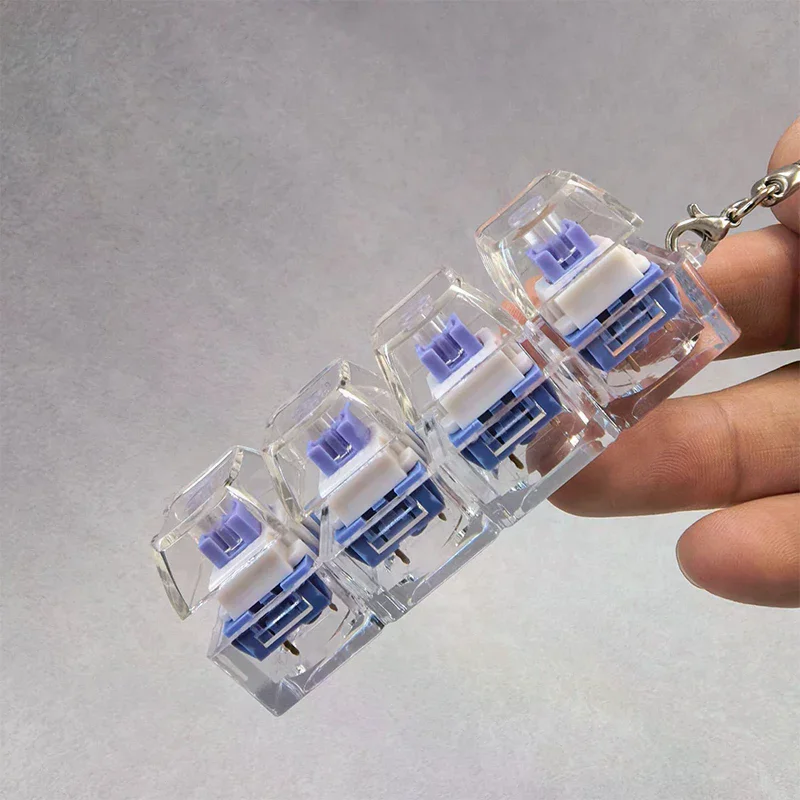 4 tasten Schlüssel Schalter Schlüsselbund Welle Tester LED Taste Keycap Spielzeug Mechanische Tastatur Achse Tester Relief Stress Schlüsselbund Geschenk