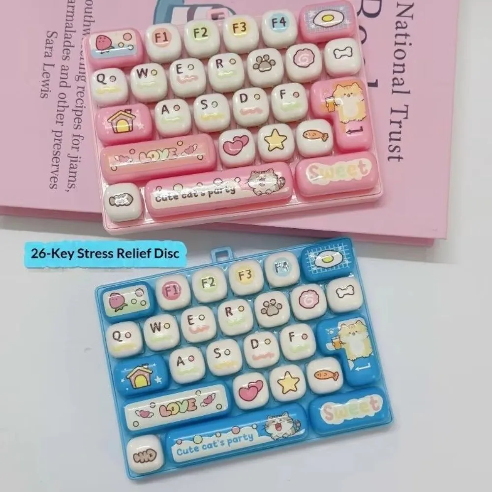 26 Key Mechanical Keyboard Keychain Mini Keyboard Cute Pendant Finger Press Novelty Charms Creative Design Mechanical Keyboard