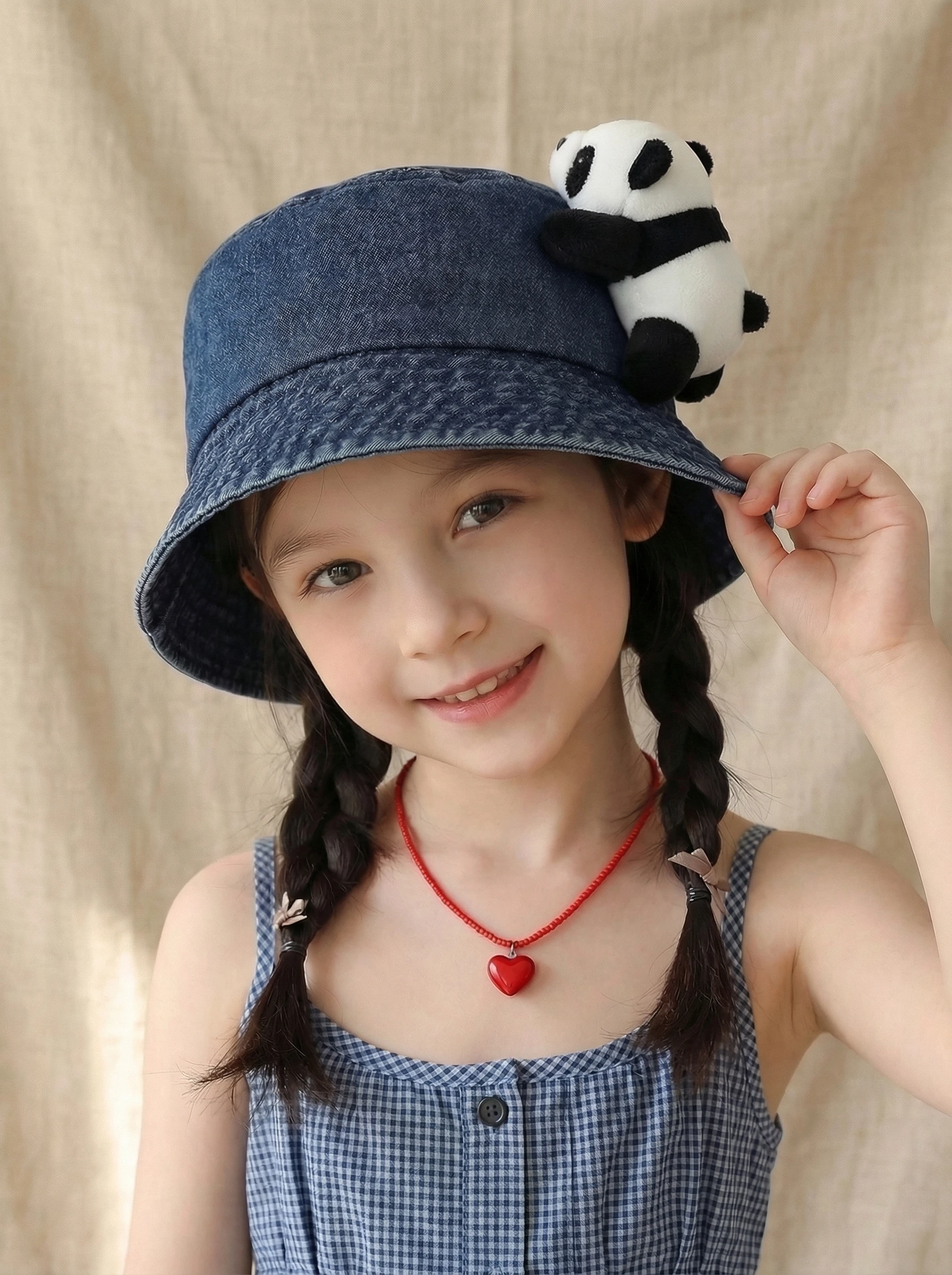 naits-keits-子供用カウボーイフィッシャーマンハット-パンダ人形-サンシェード-つば広バケットキャップ-春夏-おしゃれ-ユニセックス-キッズ