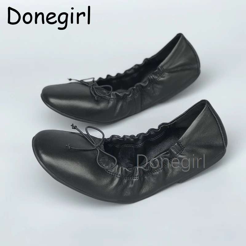 

Donegirl Bowtie Flats Shoes Women Foldable Ballet Flats Woman Fashion Shallow Boat Shoes Slip on Loafers Mocasines Mujer