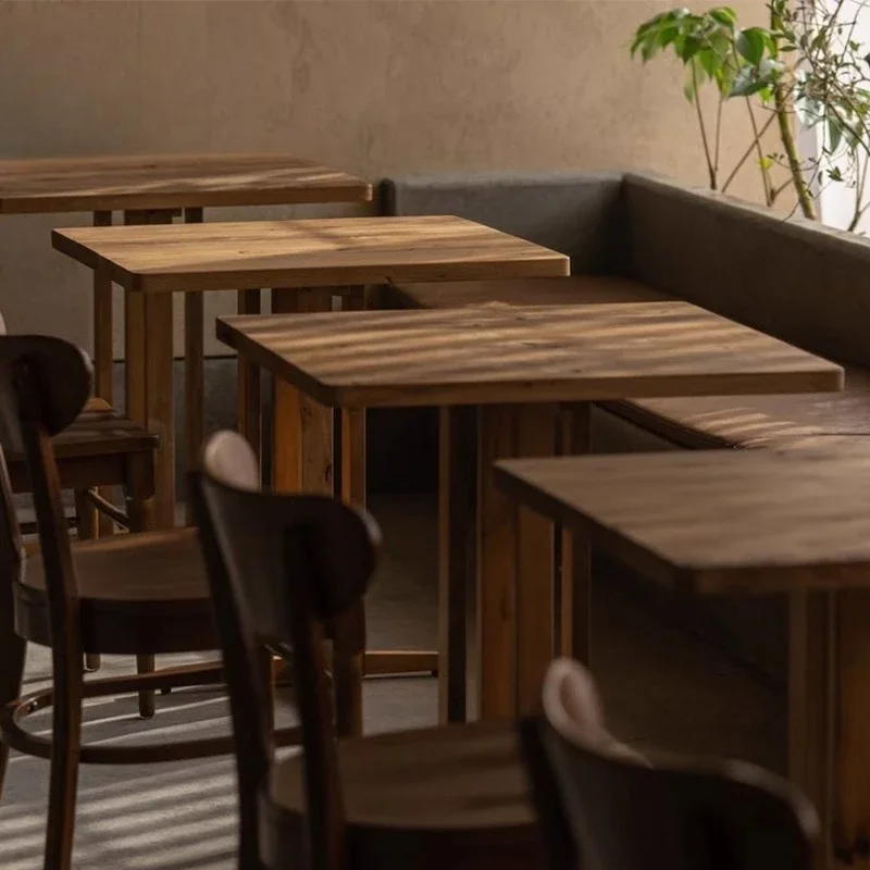 Wax wood medieval table retro coffee table round table coffee