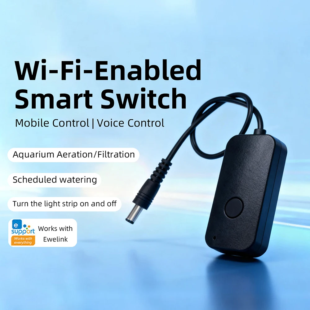 WiFi DC Smart Switch Timer controller EWeLink app / Voice control for Fish Tank Oxygen Pump Watering Aquarium LED Lamp