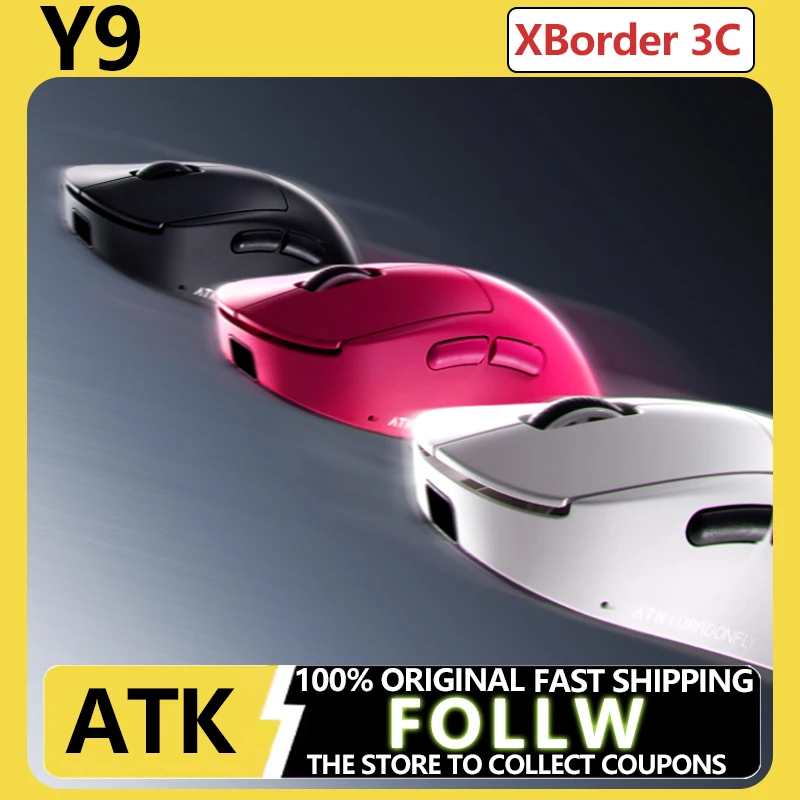 

NEW ATK Y9 ProMax Ultimate Game Mouse Master Edition 8K PAW3950UItra Wireless Mice Lightweight Ergonomic E-sports Mouse Gamer