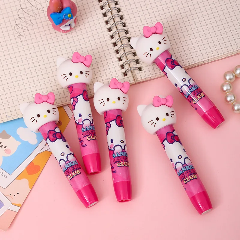 Kawaii Cartoon Pink Hello Kitty Soft Rubber Eraser Cute Girl Children's Pencil Eraser Student Stationery Supplies Gifts