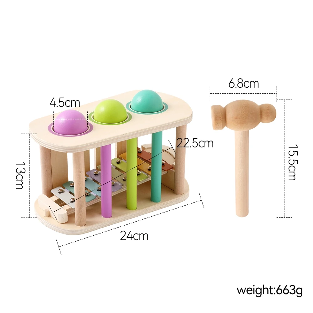 Montessori Infant Wooden Toy Sensory Toys for Kids Wooden Aeolian Bells Musical Instruments Toy Baby Teaching Aid Christmas Gift