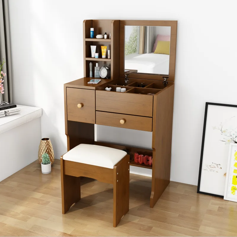Dresser Bedside Table Table Table Modern Simple Small Apartment Clamshell Dressing Table Ins Storage Desk