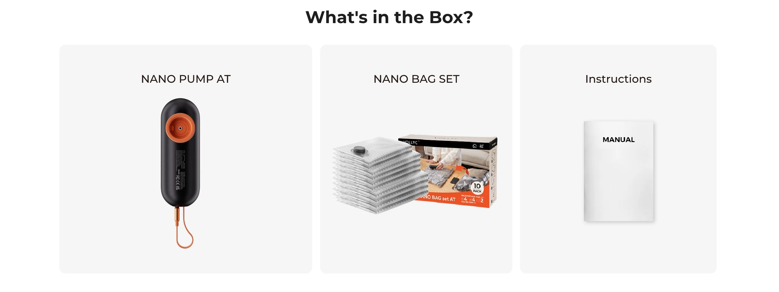 FLEXTAIL X VOLLYC NANO TASCHE SET AT - Vakuum-Kompressionsbeutel mit -55kPa Saugkraft, Platzsparende Beutel für Kleidungsaufbewahrung zu Hause – Detail 9