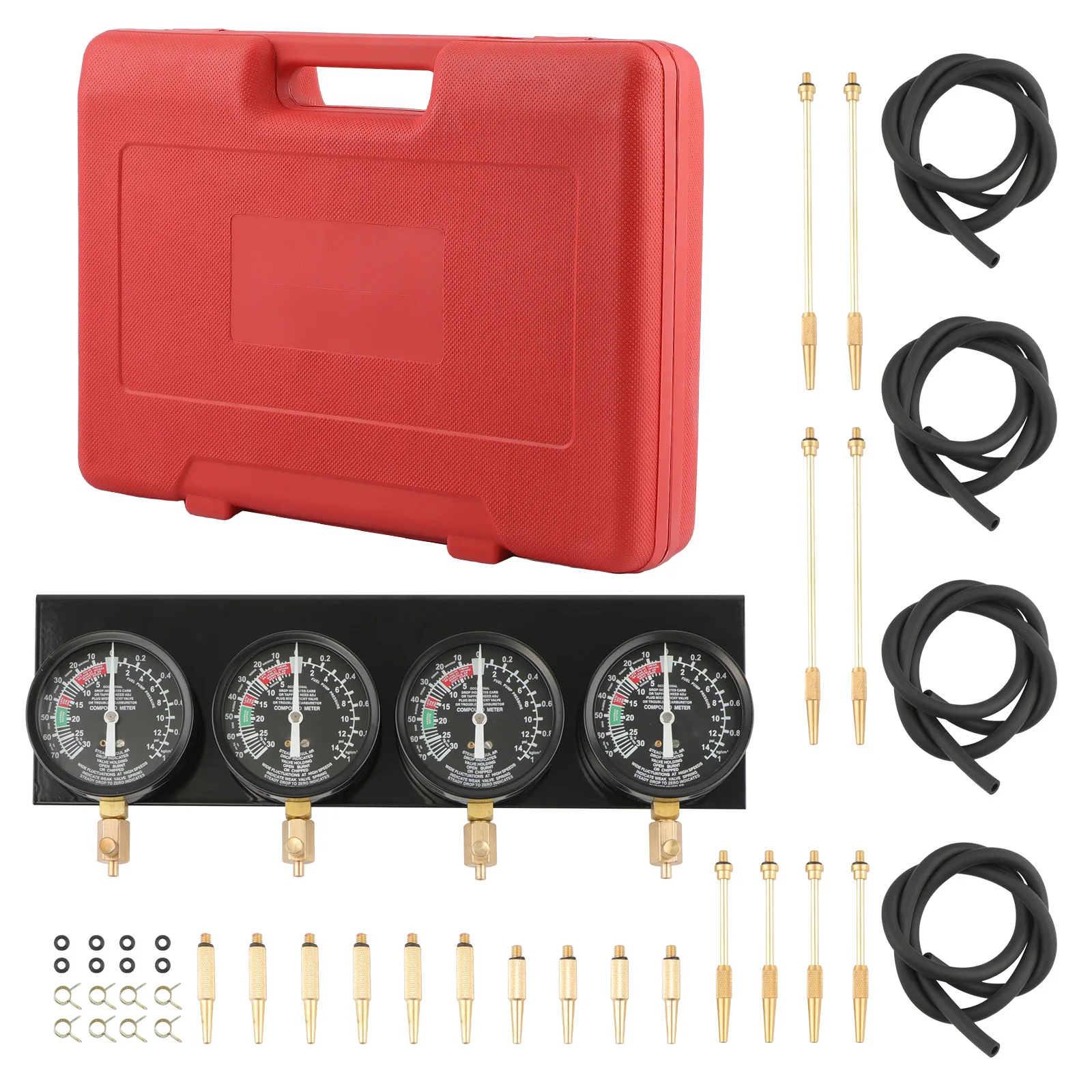 

Motorcycle Carb Synchronizer Balancer Tool Kit w/ 4 Gauges & Universal Adapters