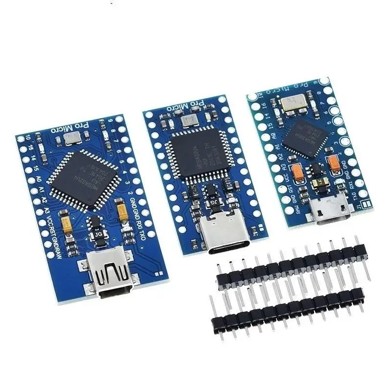 Pro Micro ATmega32U4 5V 16MHz Replace ATmega328 For Pro Mini With 2 Row Pin Header Mini USB Interface
