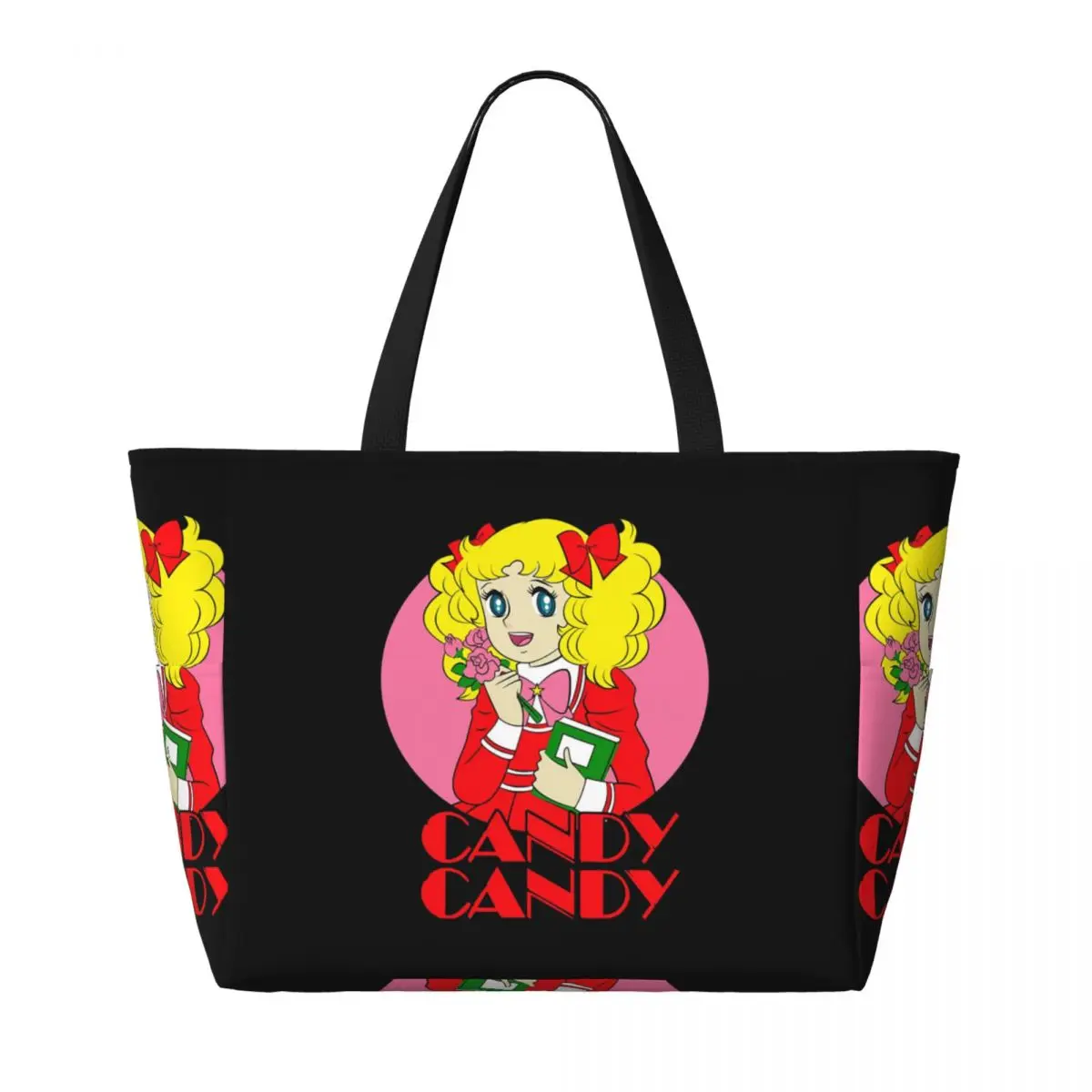 กระเป๋าโท้ทลายการ์ตูนแอนิเมะญี่ปุ่น Candy Candy สำหรับไปทะเล เล่นกีฬา ออกกำลังกาย โยคะ กระเป๋าเดินทางใบใหญ่สำหรับผู้หญิง กระเป๋าฟิตเนส