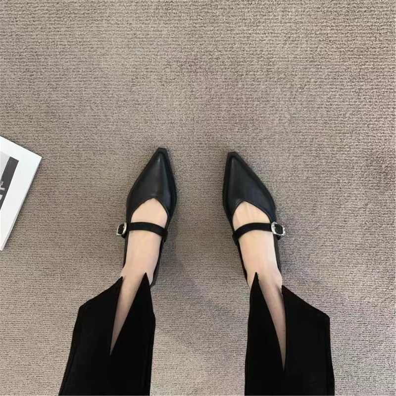 Shallow Mouth Summer Shoes Ladies Casual Female Sneakers Low Heels Dress Flats Women Pointed Toe 2024 New  Heels