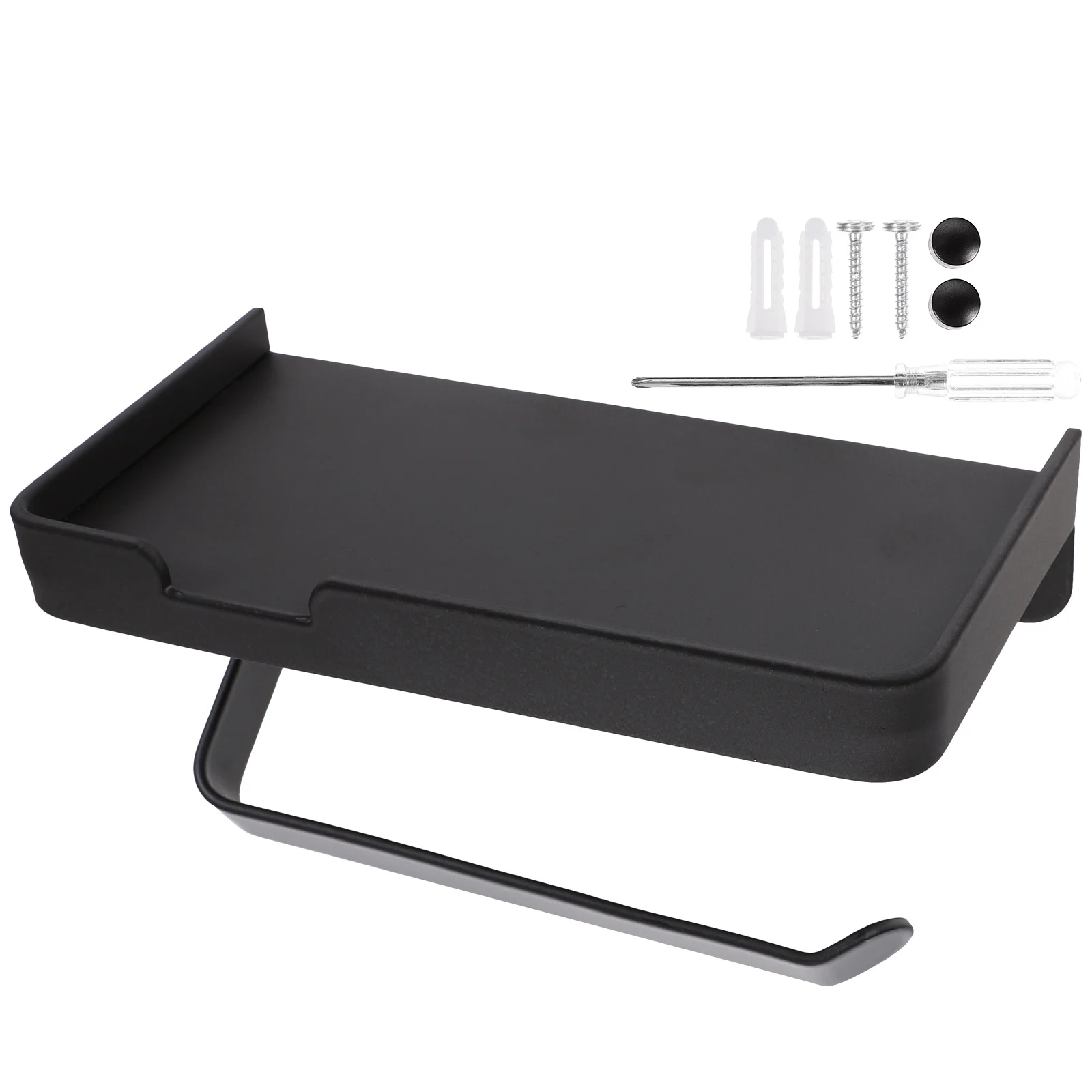 Stainless Steel Toilet Paper Holder Wall Mount Multipurpose Bathroom Storage Shelf Rustproof Easy to Install Phone Keys