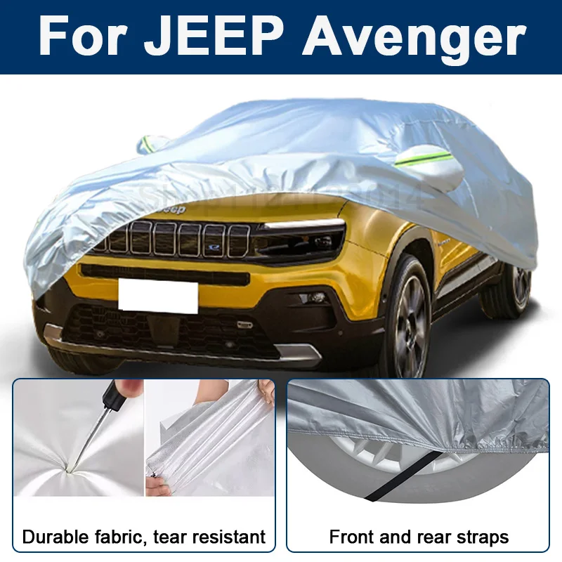 

Всепогодный чехол для автомобиля JEEP Avenger с отражающими полосами, водонепроницаемый, снегозащитный, пылезащитный, с защитой от УФ-излучения, автоаксессуары