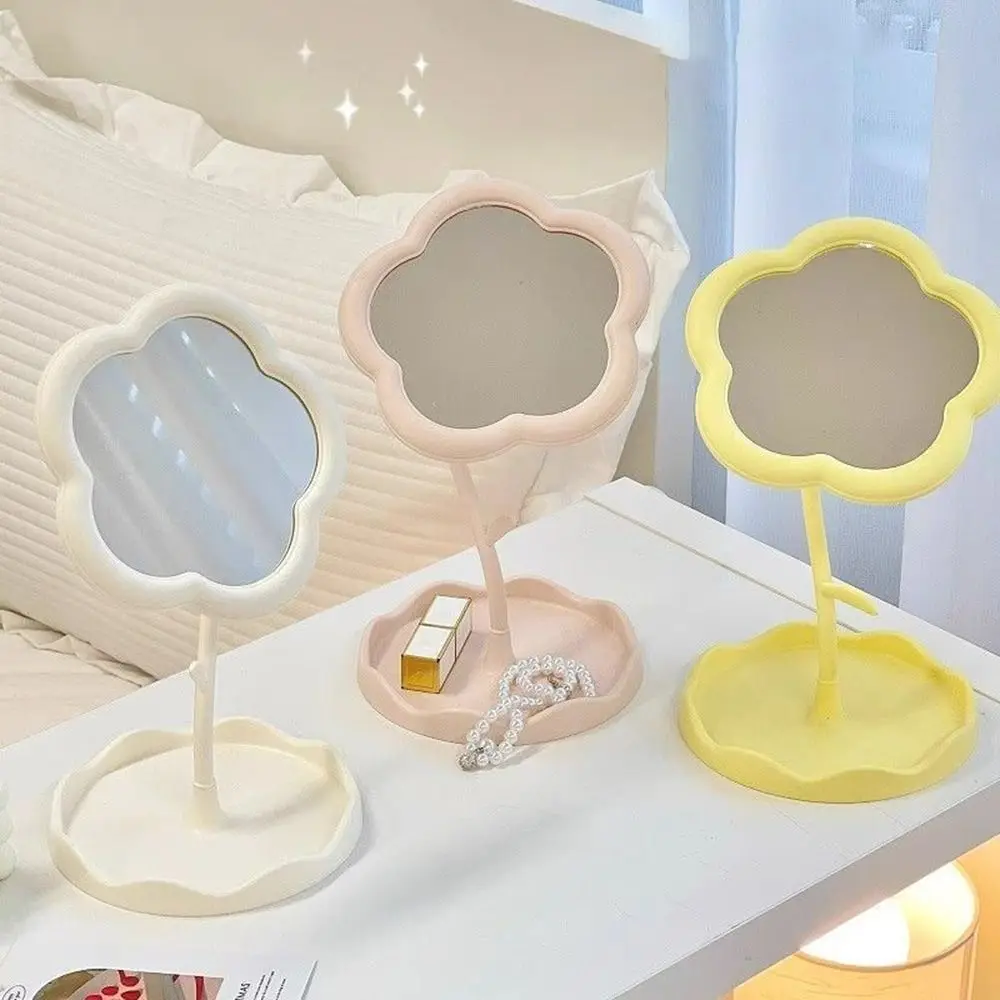 Desktop Makeup Mirror Sunflower Shaped Cute Girly Heart Dressing Mirror Detachable Hanging Jewelry High-definition Beauty Mirror