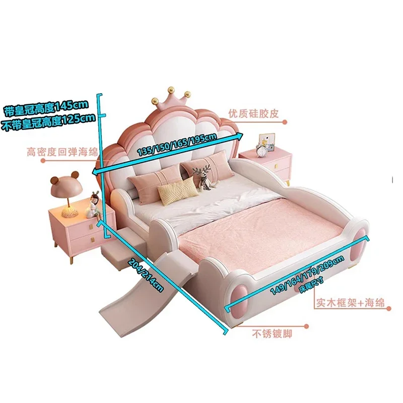 독서 침실 어린이 침대 안전 난간, 놀이터 난간, 킹 사이즈 헤드보드, 어린이 침대, 캐슬 패션 조명, 가정용 가구