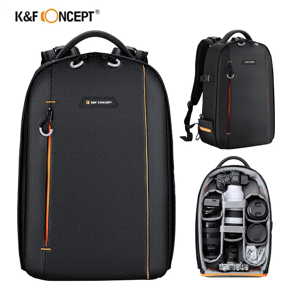 K&F Concept Professional Camera Backpack Large Capacity Waterproof Photography Bag DSLR Camera 15.6