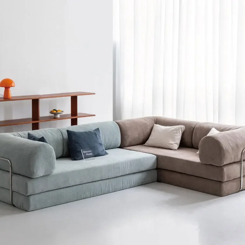 Modern retro corduroy fabric, lazy sofa bed