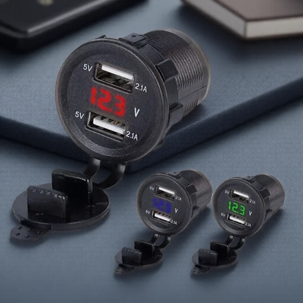 

Car Cigarette Lighter Socket Splitter 2 USB Charger with LED Light Power Adapter for Motorcycle Accessories