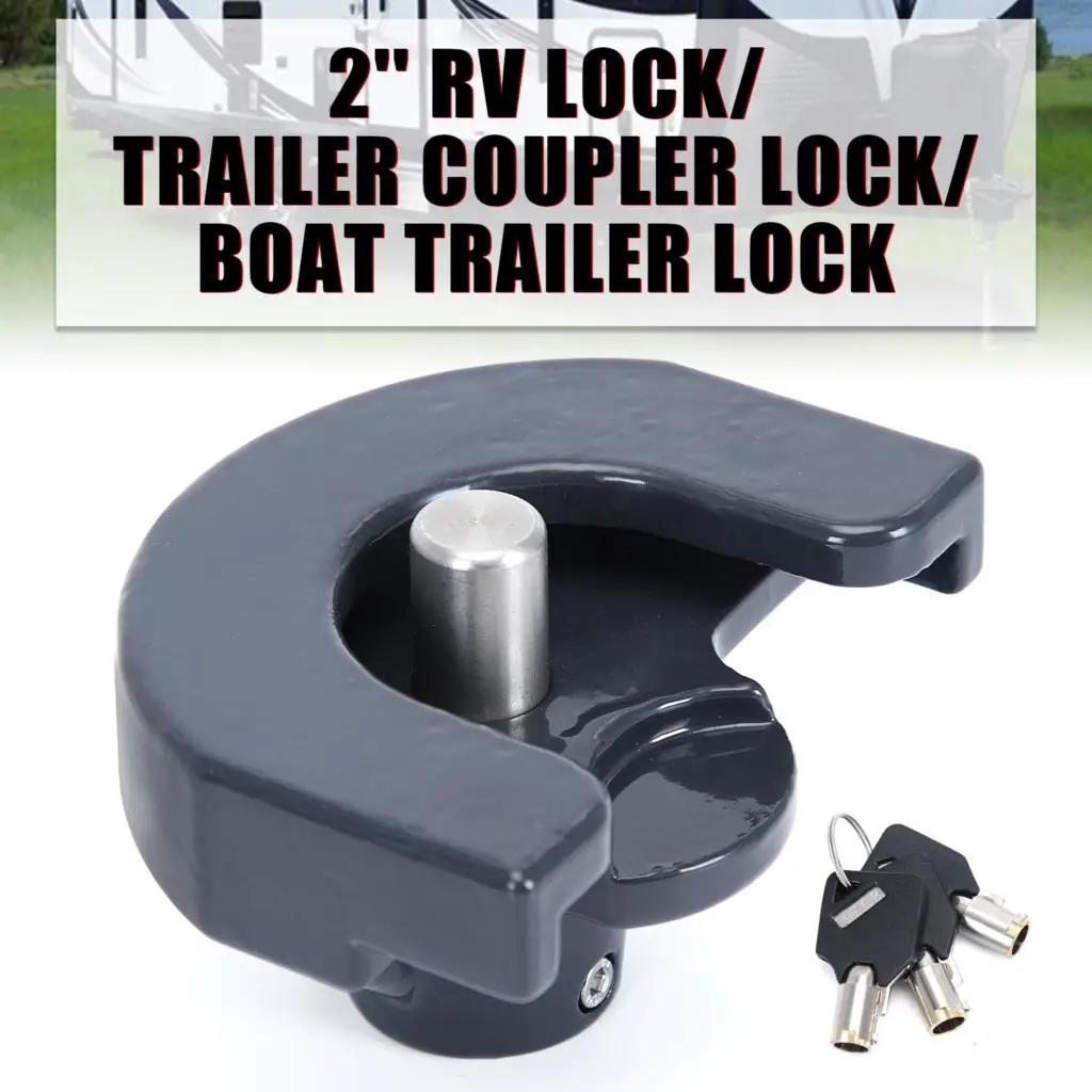 2 Inch RV Lock Trailer Coupler Lock Boat Trailer Lock (Fits Onspecific 2 Inches Coupler Only)